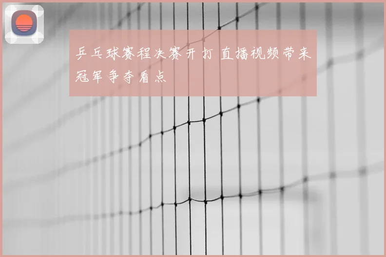 乒乓球赛程决赛开打 直播视频带来冠军争夺看点